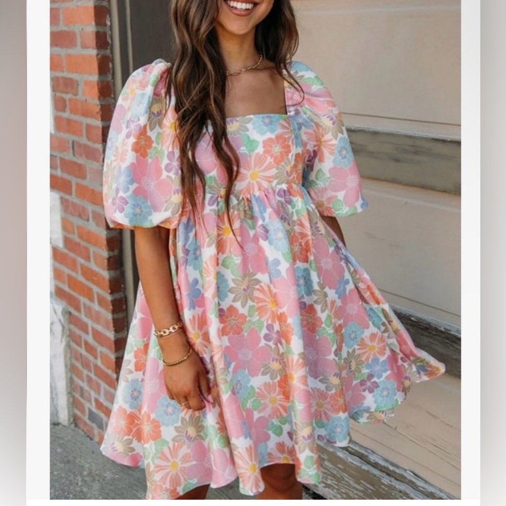 Floral Puff Sleeve Dress